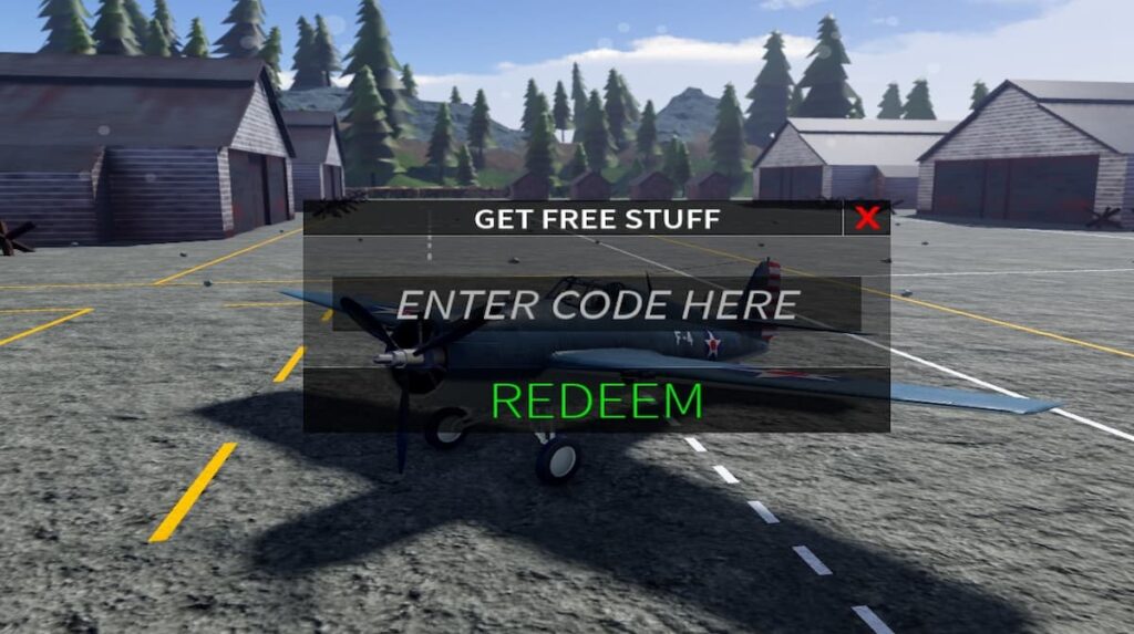 Redeem code text box for Roblox Wings of Glory
