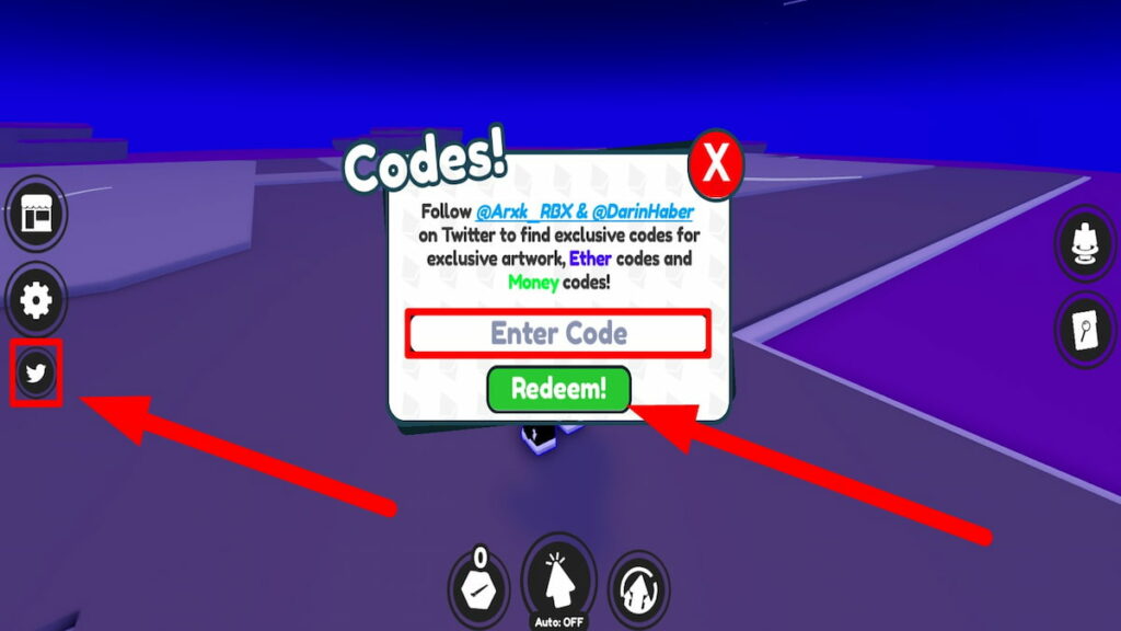 Redeem codes text for Roblox Crypto Tycoon 