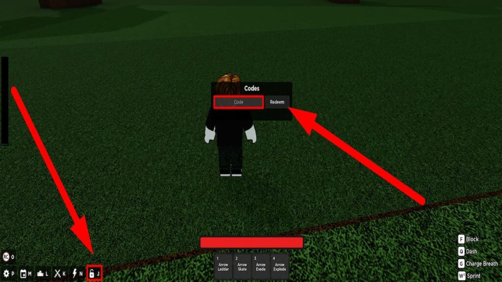 Redeem code text box for Roblox Rogue Demon