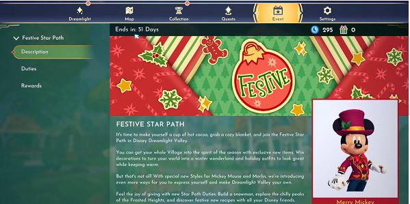 Disney Dreamlight Valley: New Holiday Star Path and Duties