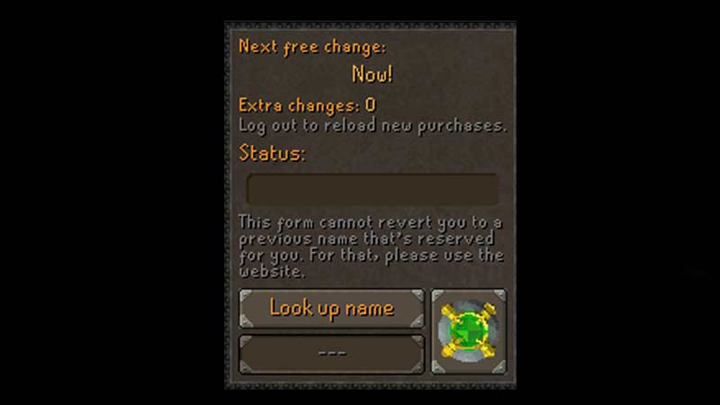 change name in old school runescape