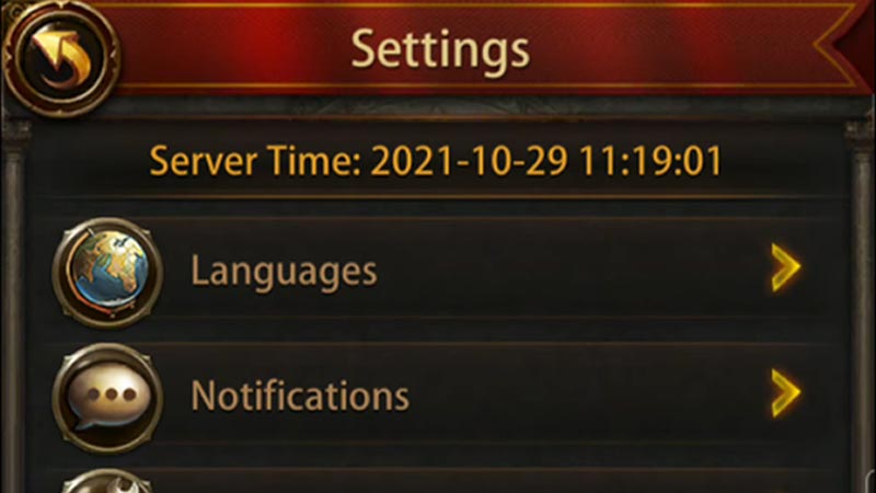 check server time in evony