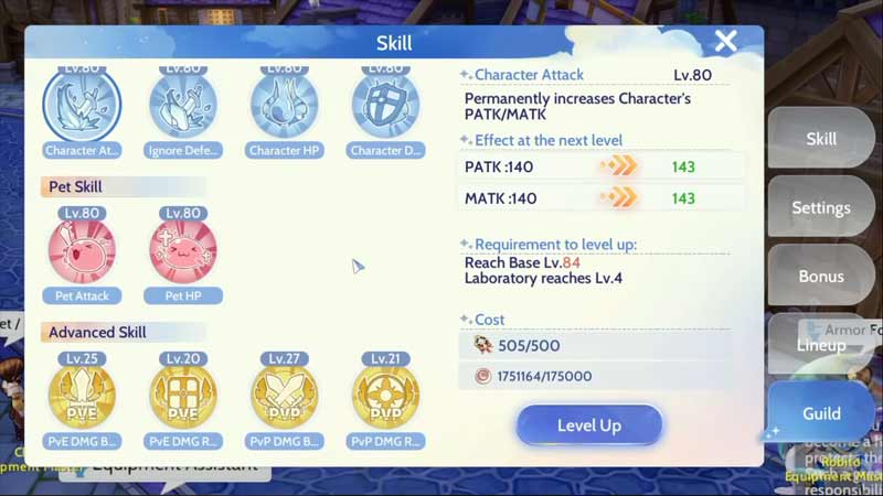 skill and stats ragnarok origin