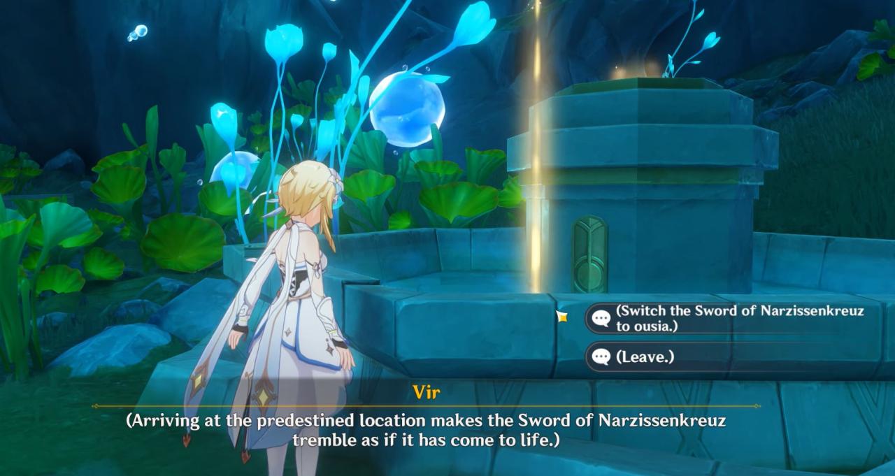 Genshin Impact: How to Switch Sword of Narzissenkreuz from Pneuma to Ousia
