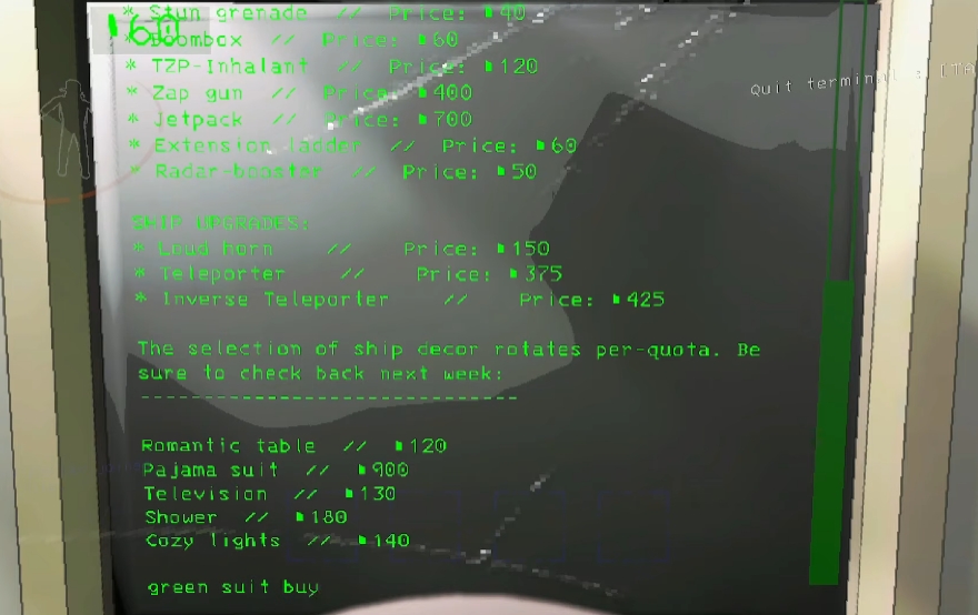 Lethal Company Terminal Menu