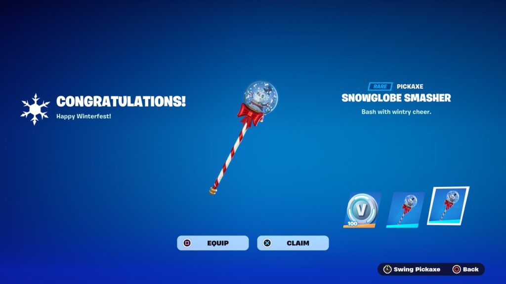The Snowglobe Smasher Pickaxe is up for grabs in Fortnite
