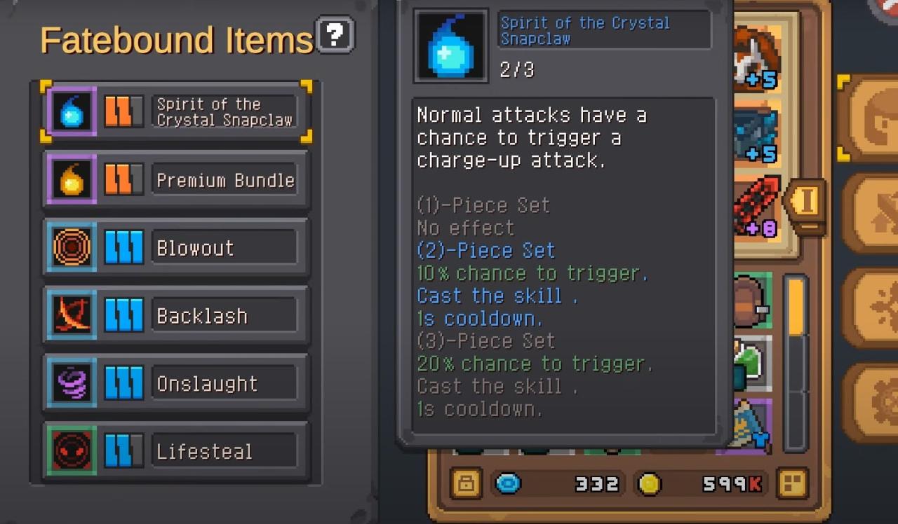 Soul Knight Prequel Fatebound Items