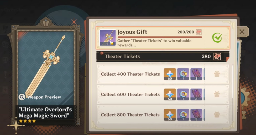 Genshin Impact joyous gift reward