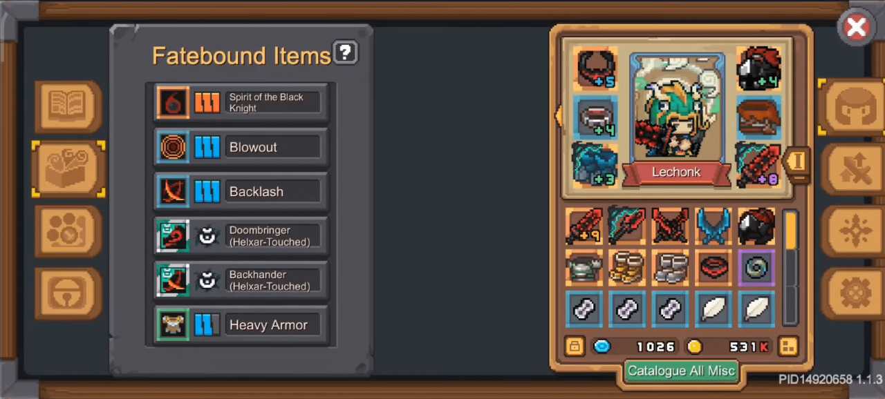 Ideal Fatebound items for the Wild Walker build in Soul Knight Prequel.