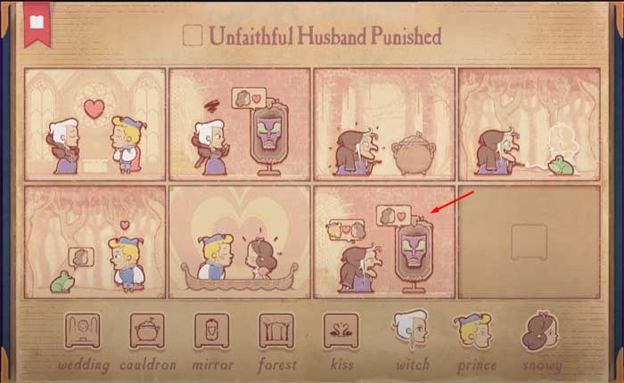 Completing The Unfaithful Husband Punished Puzzle in Storyteller