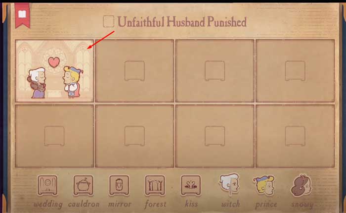 Completing The Unfaithful Husband Punished Puzzle in Storyteller