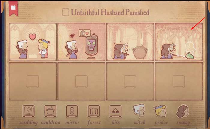Completing The Unfaithful Husband Punished Puzzle in Storyteller