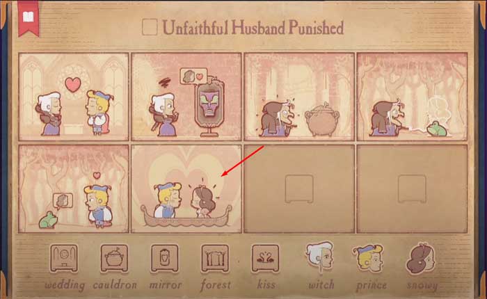 Completing The Unfaithful Husband Punished Puzzle in Storyteller