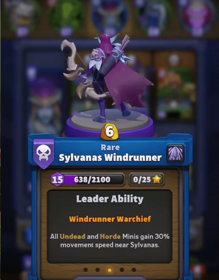 Sylvanas Leader Ability in Warcraft Rumble.