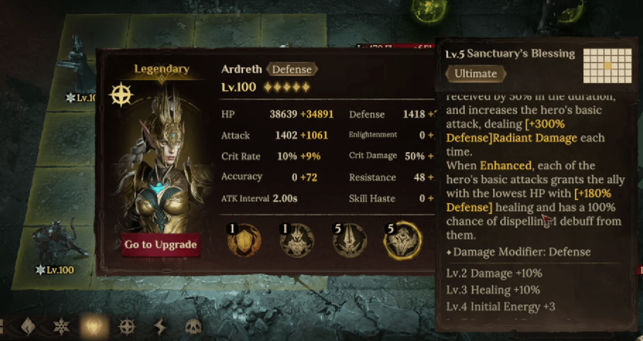 Ardreth ultimate skill description in Dragonheir: Silent Gods