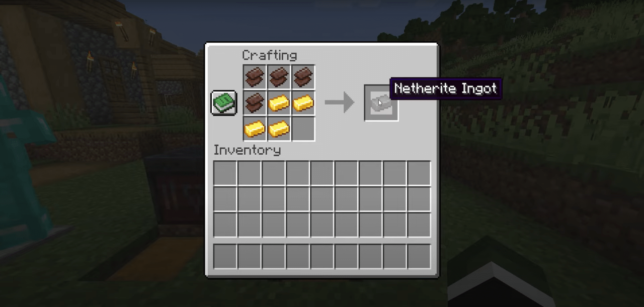 Crafting netherine ingot in Minecraft 1.20