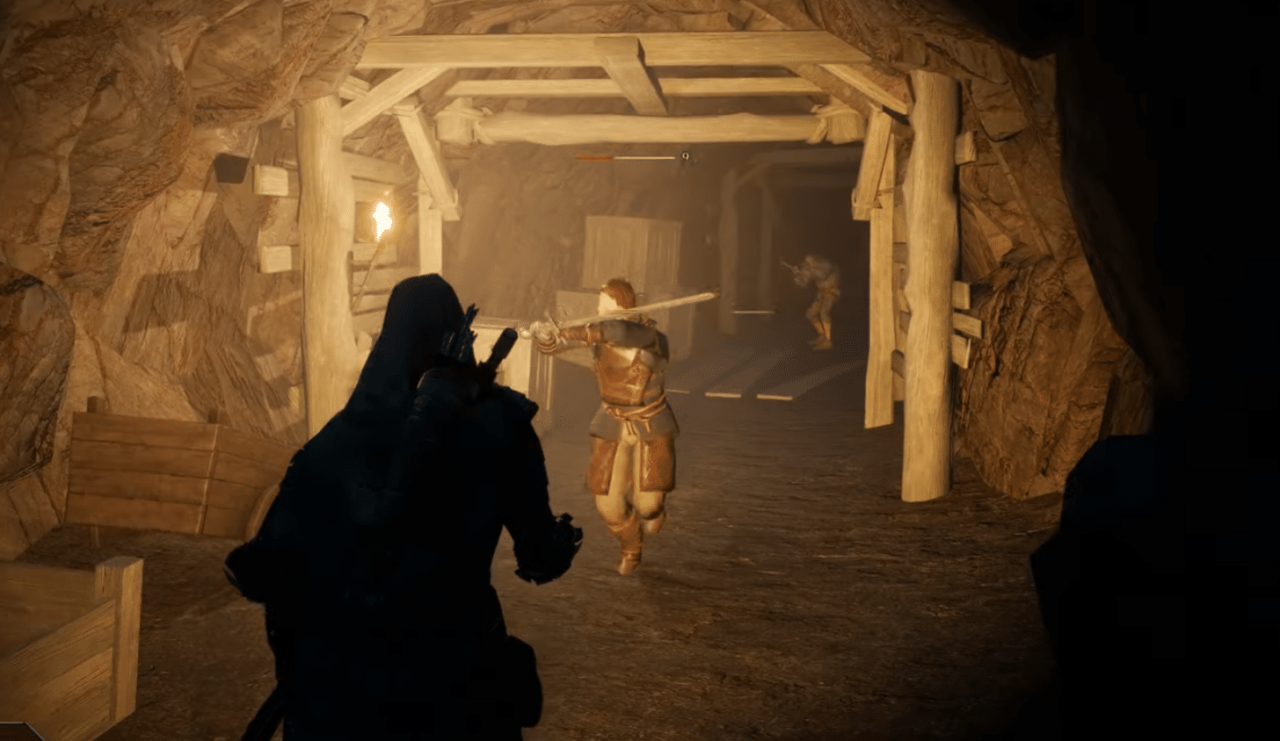 Robin Hood: Sherwood Builders player fighting enemies in a mine